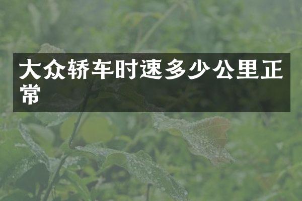 大众轿车时速多少公里正常