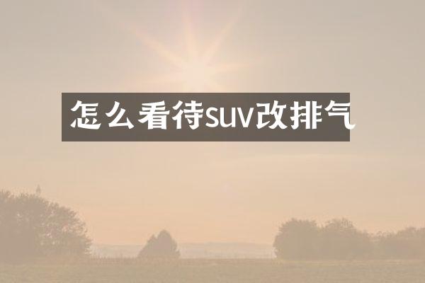 怎么看待suv改排气