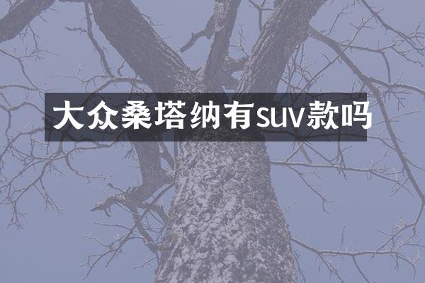 大众桑塔纳有suv款吗