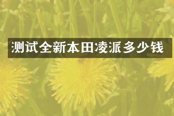 测试全新本田凌派多少钱