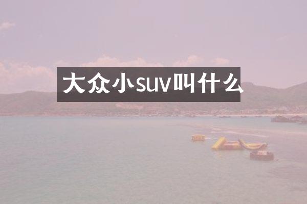 大众小suv叫什么