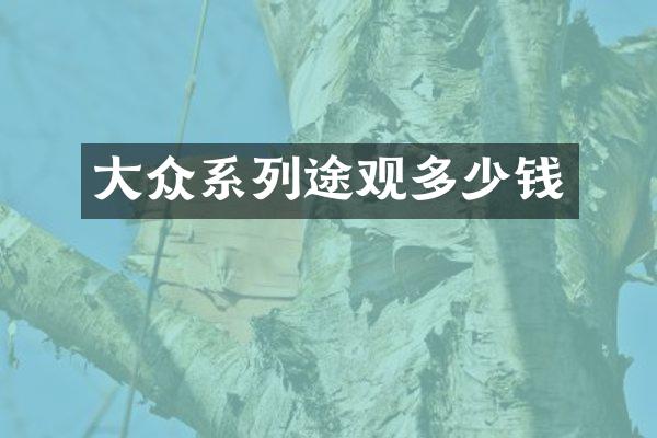 大众系列途观多少钱