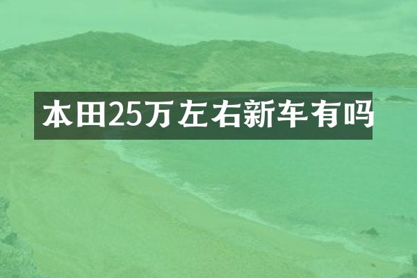 本田25万左右新车有吗