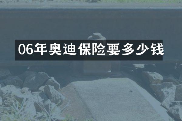 06年奥迪保险要多少钱