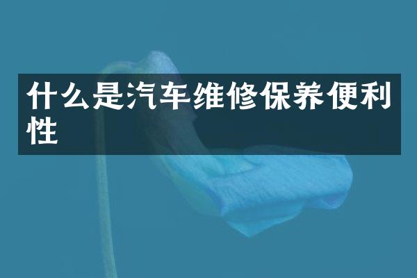 什么是汽车维修保养便利性