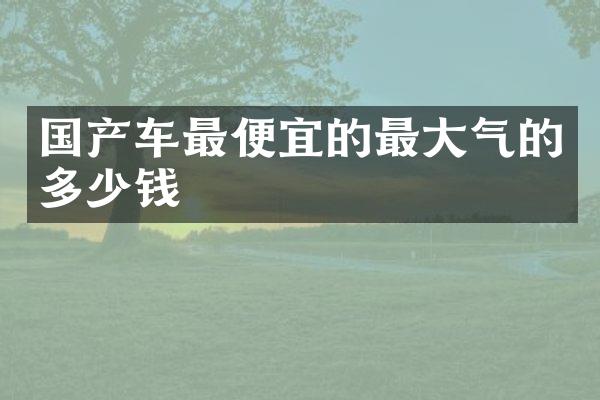 国产车的最大气的多少钱