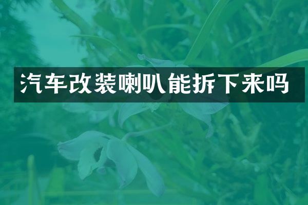 汽车改装喇叭能拆下来吗