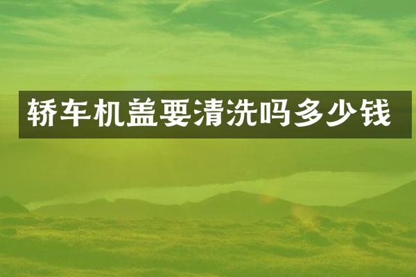 轿车机盖要清洗吗多少钱