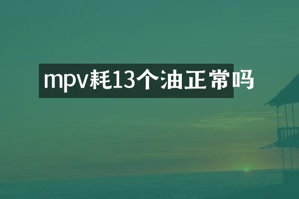 mpv耗13个油正常吗