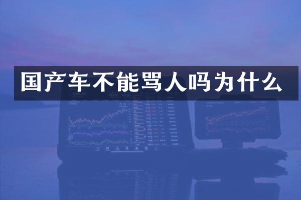国产车不能骂人吗为什么