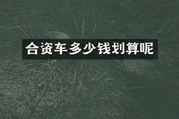 合资车多少钱划算呢