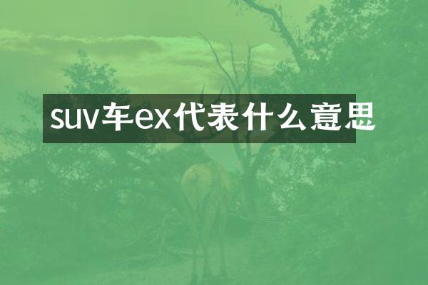 suv车ex代表什么意思