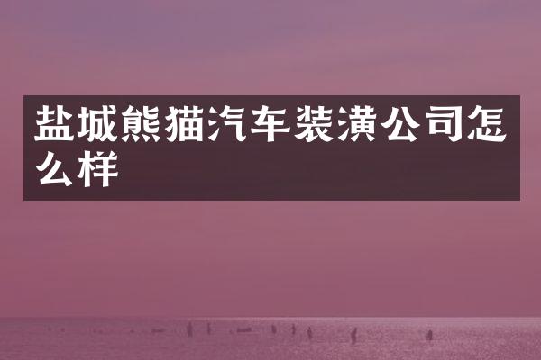 盐城熊猫汽车装潢公司怎么样