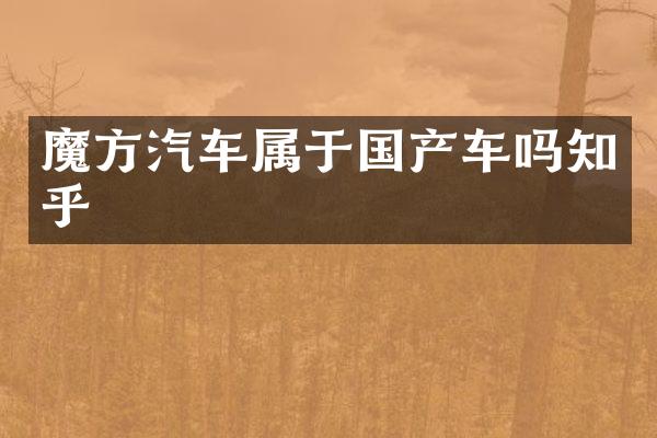 魔方汽车属于国产车吗知乎