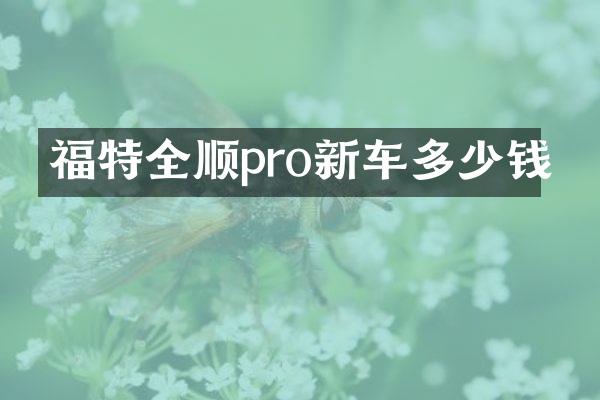 福特全顺pro新车多少钱