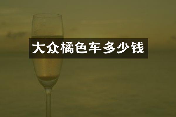 大众橘色车多少钱