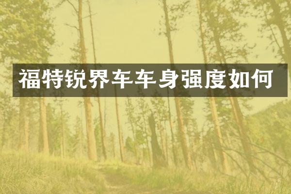 福特锐界车车身强度如何