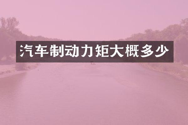 汽车制动力矩大概多少