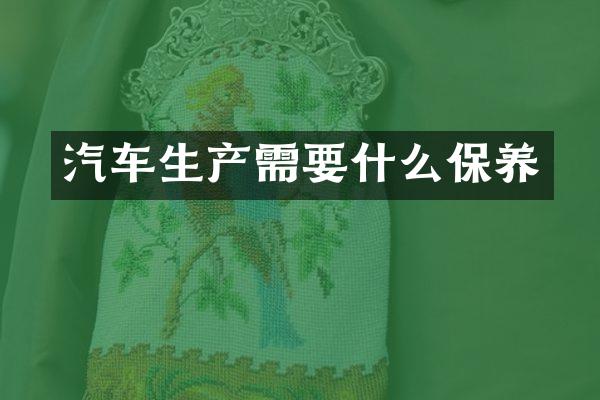 汽车生产需要什么保养