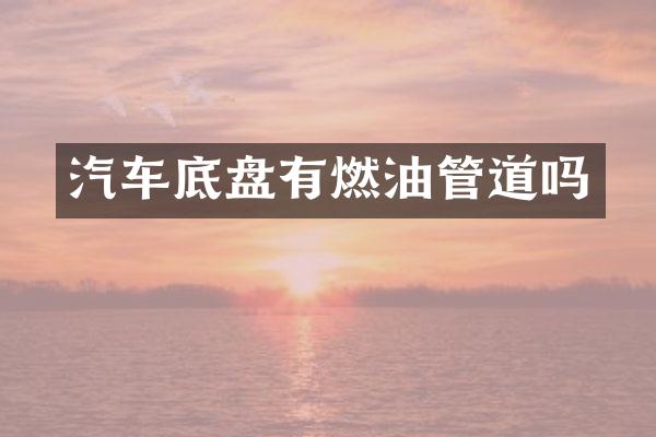 汽车底盘有燃油管道吗