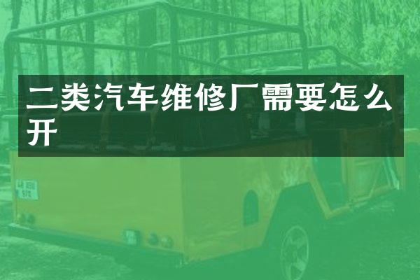 二类汽车维修厂需要怎么开
