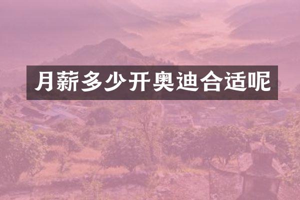 月薪多少开奥迪合适呢