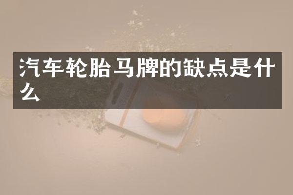 汽车轮胎马牌的缺点是什么