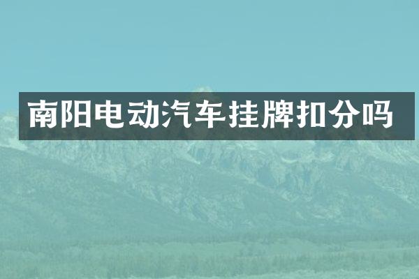 南阳电动汽车挂牌扣分吗