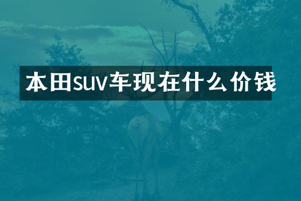 本田suv车现在什么价钱