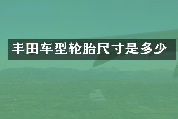 丰田车型轮胎尺寸是多少