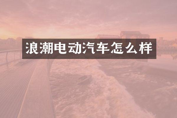 浪潮电动汽车怎么样