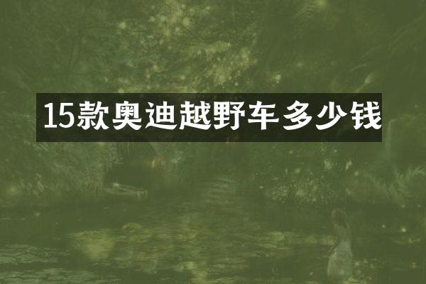 15款奥迪越野车多少钱