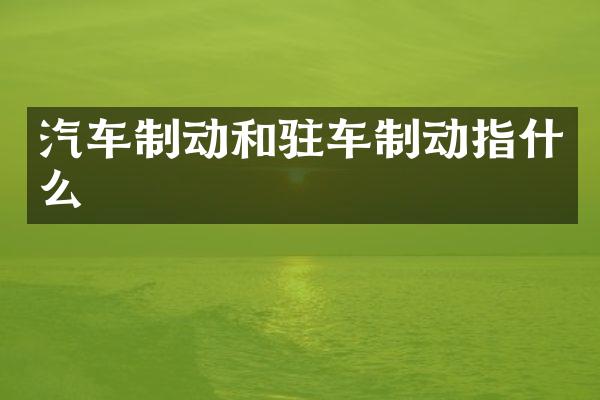 汽车制动和驻车制动指什么