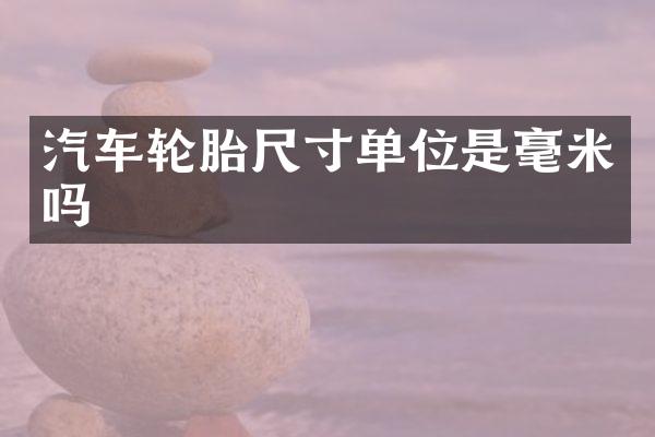 汽车轮胎尺寸单位是毫米吗