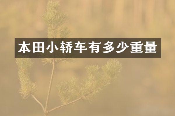 本田小轿车有多少重量