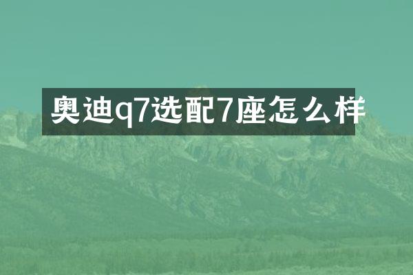 奥迪q7选配7座怎么样