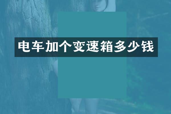 电车加个变速箱多少钱