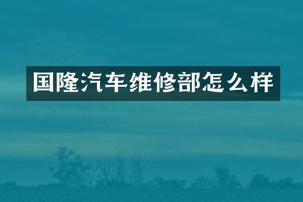 国隆汽车维修部怎么样
