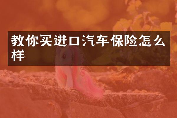教你买进口汽车保险怎么样