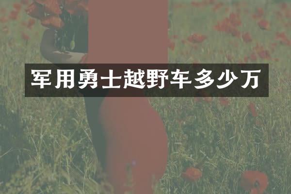 军用勇士越野车多少万