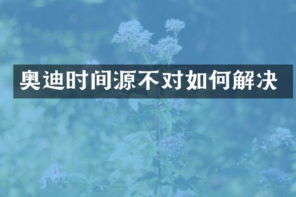 奥迪时间源不对如何解决
