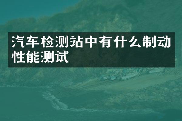 汽车检测站中有什么制动性能测试