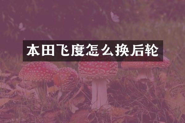 本田飞度怎么换后轮