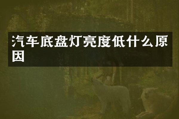 汽车底盘灯亮度低什么原因