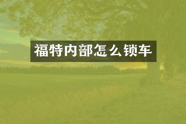 福特内部怎么锁车