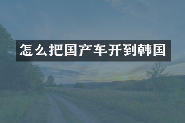 怎么把国产车开到韩国
