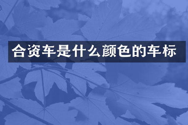 合资车是什么颜色的车标