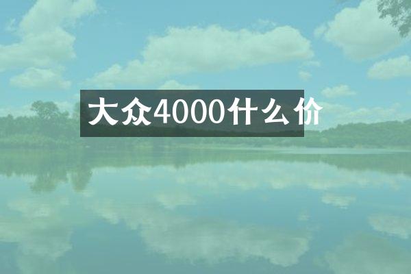 大众4000什么价