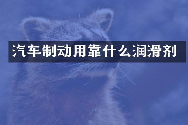 汽车制动用靠什么润滑剂
