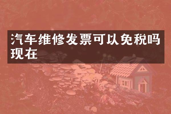 汽车维修发票可以免税吗现在